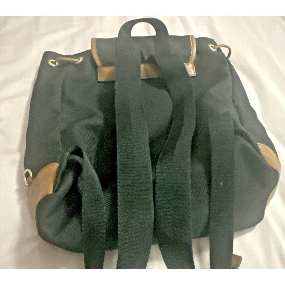 Coach Sawyer Backpack Black Canvas Brown Leather Trim F37240